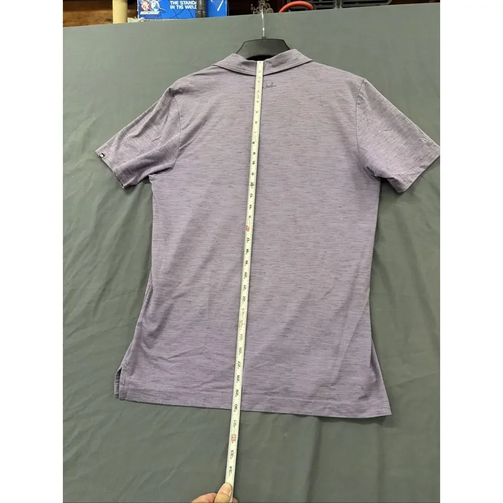 Travis Mathew Men’s Golf Polo Shirt Purple Striped Size Medium Pima Cotton